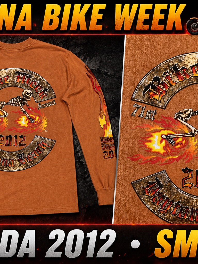 Gildan Brown Long Sleeve Bike Week Daytona 2012 Graphic Tee